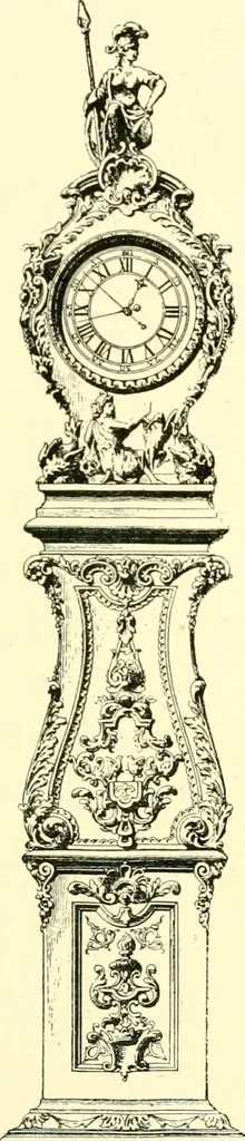 An illustration from Old clocks and watches & their makers, being an historical and descriptive account of the different styles of clocks and watches of the past, in England and abroad, to which is added a list of ten thousand makers, 1904, leaf 402