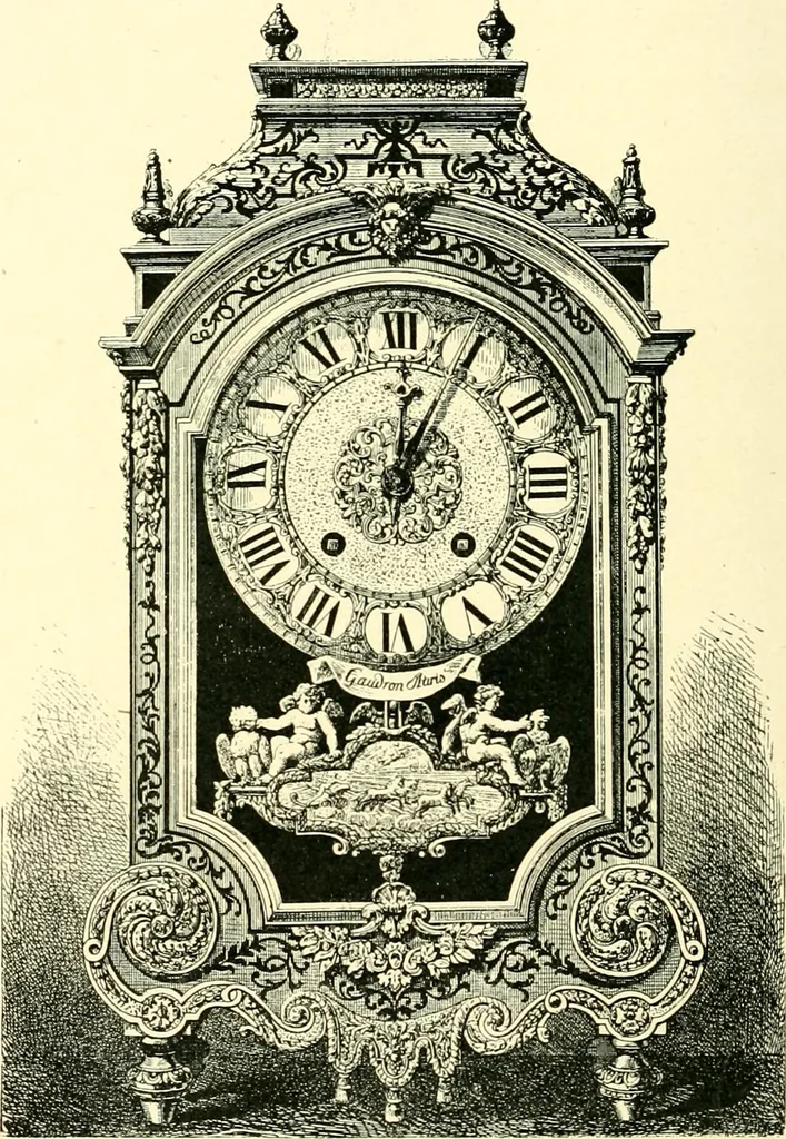 An illustration from Old clocks and watches & their makers, being an historical and descriptive account of the different styles of clocks and watches of the past, in England and abroad, to which is added a list of ten thousand makers, 1904, leaf 405