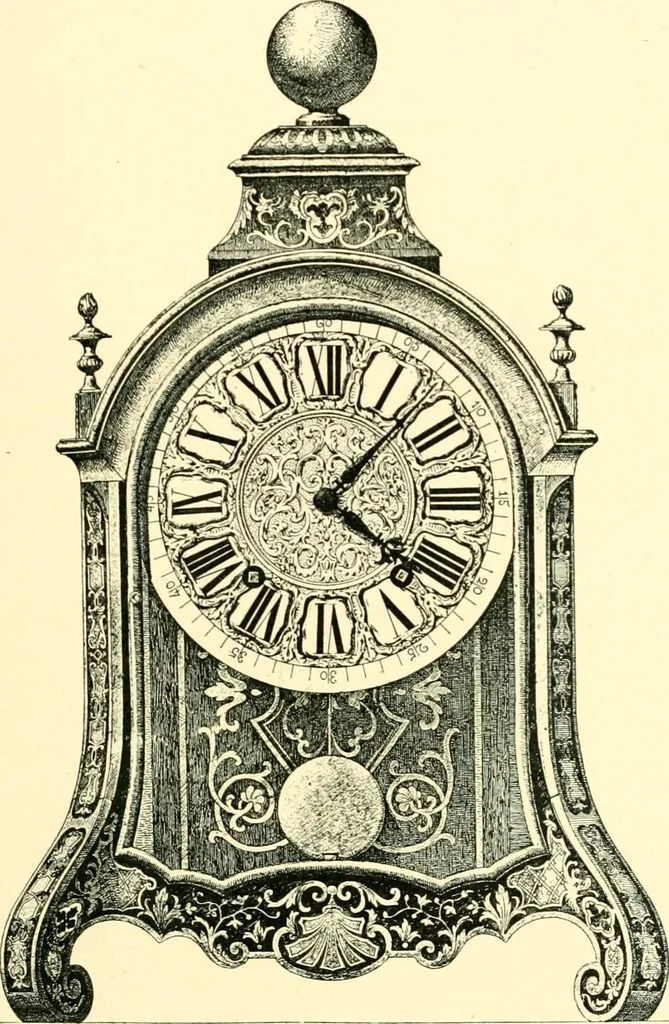 An illustration from Old clocks and watches & their makers, being an historical and descriptive account of the different styles of clocks and watches of the past, in England and abroad, to which is added a list of ten thousand makers, 1904, leaf 406
