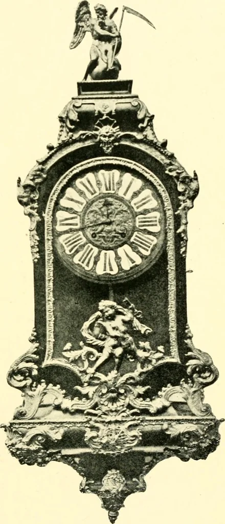 An illustration from Old clocks and watches & their makers, being an historical and descriptive account of the different styles of clocks and watches of the past, in England and abroad, to which is added a list of ten thousand makers, 1904, leaf 408