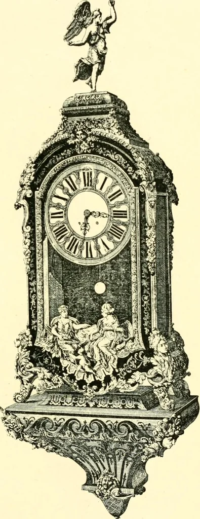 An illustration from Old clocks and watches & their makers, being an historical and descriptive account of the different styles of clocks and watches of the past, in England and abroad, to which is added a list of ten thousand makers, 1904, leaf 410