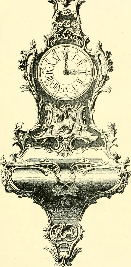 An illustration from Old clocks and watches & their makers, being an historical and descriptive account of the different styles of clocks and watches of the past, in England and abroad, to which is added a list of ten thousand makers, 1904, leaf 412
