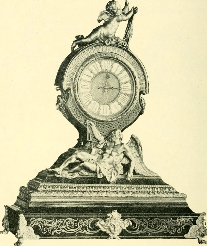 An illustration from Old clocks and watches & their makers, being an historical and descriptive account of the different styles of clocks and watches of the past, in England and abroad, to which is added a list of ten thousand makers, 1904, leaf 417