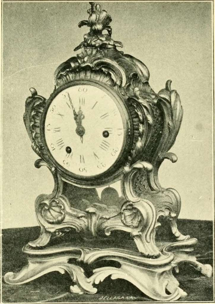 An illustration from Old clocks and watches & their makers, being an historical and descriptive account of the different styles of clocks and watches of the past, in England and abroad, to which is added a list of ten thousand makers, 1904, leaf 418