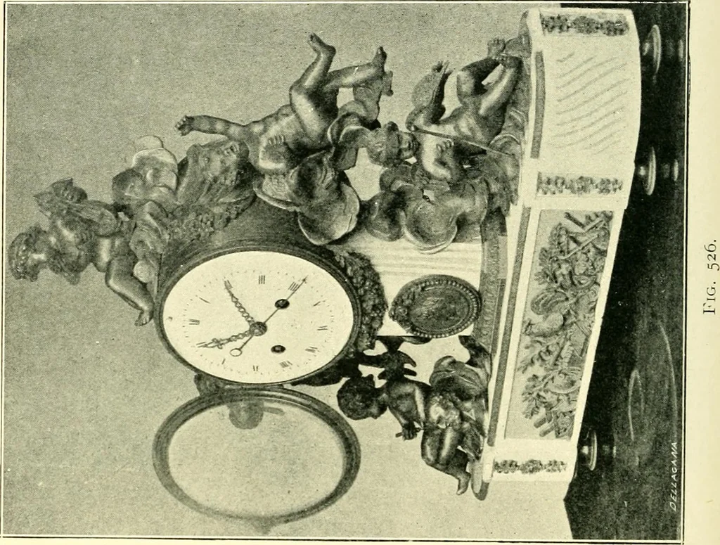 An illustration from Old clocks and watches & their makers, being an historical and descriptive account of the different styles of clocks and watches of the past, in England and abroad, to which is added a list of ten thousand makers, 1904, leaf 419