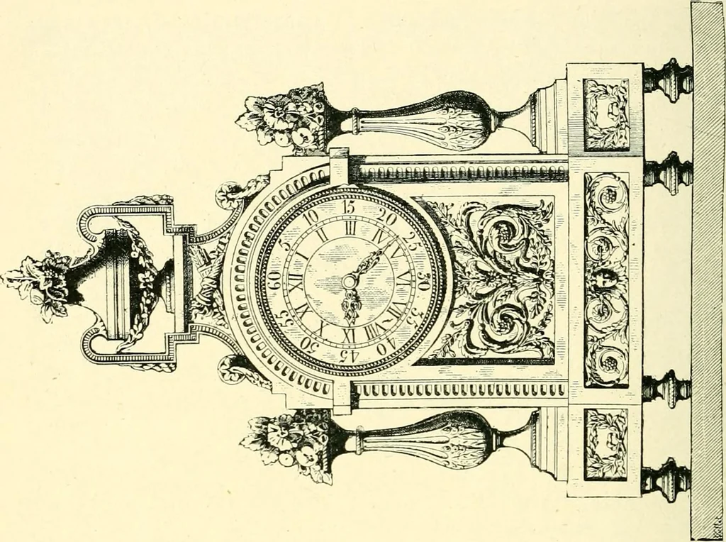 An illustration from Old clocks and watches & their makers, being an historical and descriptive account of the different styles of clocks and watches of the past, in England and abroad, to which is added a list of ten thousand makers, 1904, leaf 421