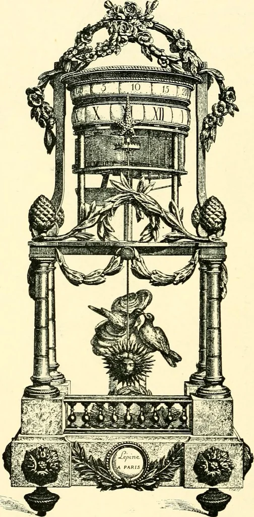 An illustration from Old clocks and watches & their makers, being an historical and descriptive account of the different styles of clocks and watches of the past, in England and abroad, to which is added a list of ten thousand makers, 1904, leaf 423