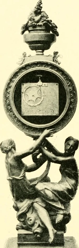 An illustration from Old clocks and watches & their makers, being an historical and descriptive account of the different styles of clocks and watches of the past, in England and abroad, to which is added a list of ten thousand makers, 1904, leaf 424