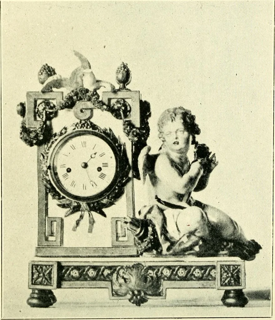 An illustration from Old clocks and watches & their makers, being an historical and descriptive account of the different styles of clocks and watches of the past, in England and abroad, to which is added a list of ten thousand makers, 1904, leaf 427