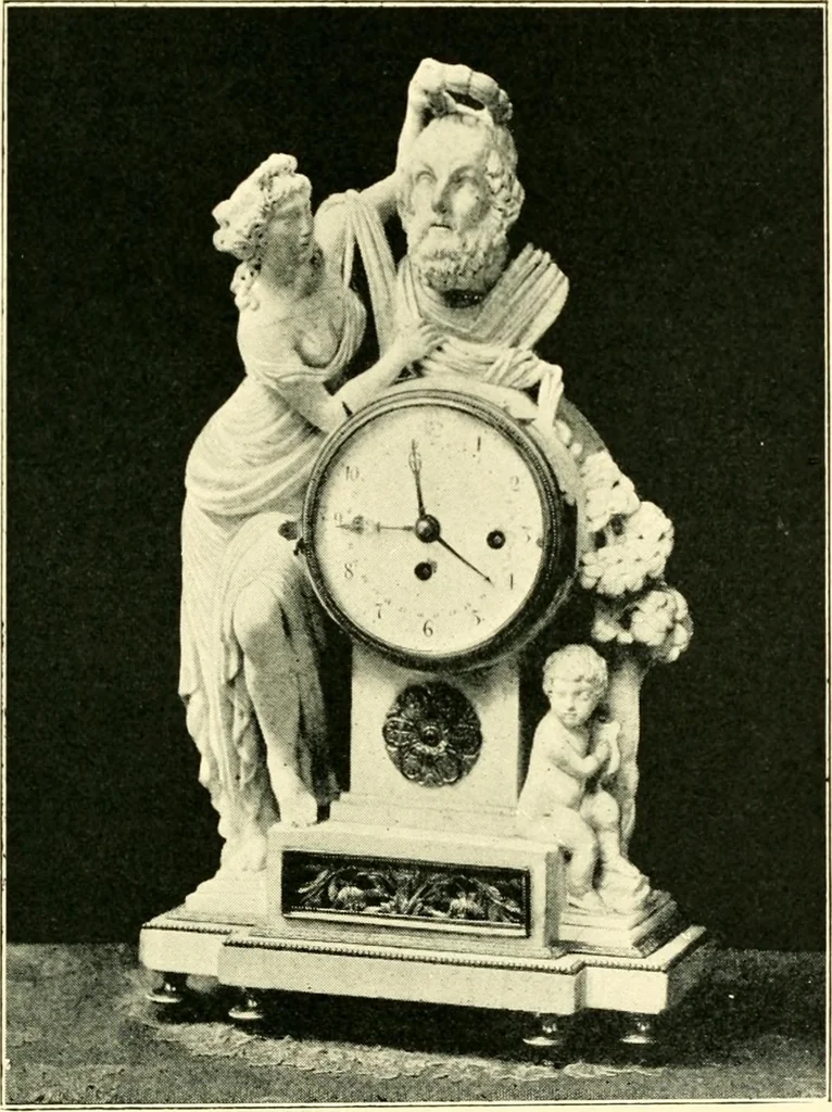 An illustration from Old clocks and watches & their makers, being an historical and descriptive account of the different styles of clocks and watches of the past, in England and abroad, to which is added a list of ten thousand makers, 1904, leaf 428