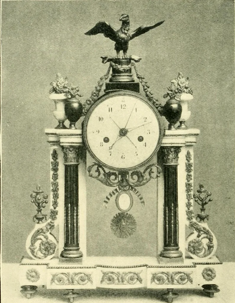 An illustration from Old clocks and watches & their makers, being an historical and descriptive account of the different styles of clocks and watches of the past, in England and abroad, to which is added a list of ten thousand makers, 1904, leaf 429
