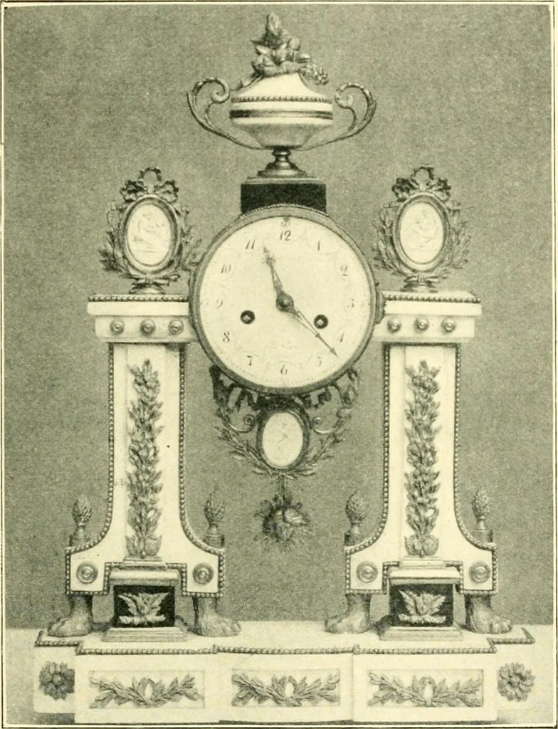 An illustration from Old clocks and watches & their makers, being an historical and descriptive account of the different styles of clocks and watches of the past, in England and abroad, to which is added a list of ten thousand makers, 1904, leaf 430