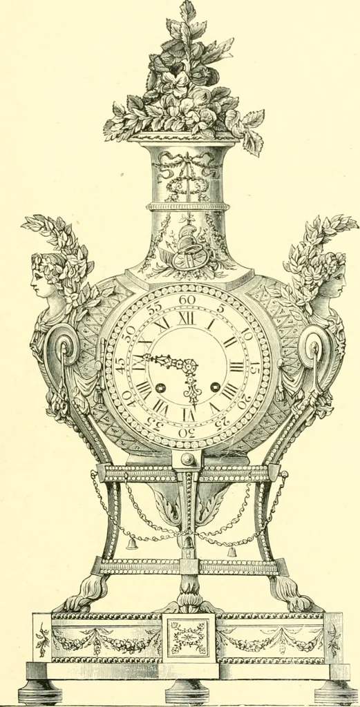 An illustration from Old clocks and watches & their makers, being an historical and descriptive account of the different styles of clocks and watches of the past, in England and abroad, to which is added a list of ten thousand makers, 1904, leaf 434