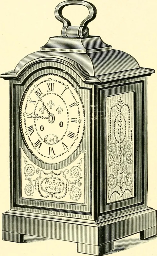 An illustration from Old clocks and watches & their makers, being an historical and descriptive account of the different styles of clocks and watches of the past, in England and abroad, to which is added a list of ten thousand makers, 1904, leaf 435