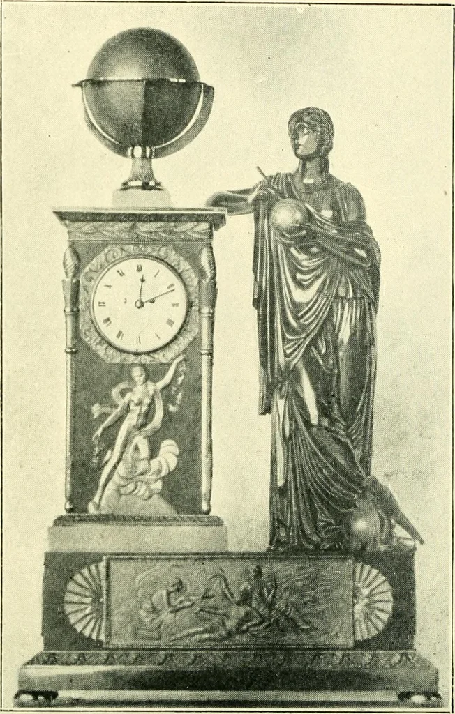 An illustration from Old clocks and watches & their makers, being an historical and descriptive account of the different styles of clocks and watches of the past, in England and abroad, to which is added a list of ten thousand makers, 1904, leaf 437