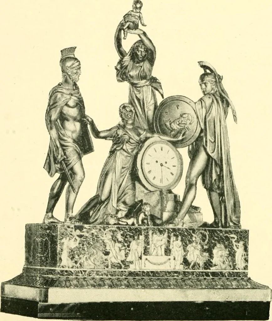 An illustration from Old clocks and watches & their makers, being an historical and descriptive account of the different styles of clocks and watches of the past, in England and abroad, to which is added a list of ten thousand makers, 1904, leaf 437