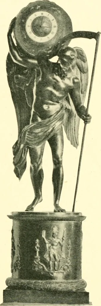 An illustration from Old clocks and watches & their makers, being an historical and descriptive account of the different styles of clocks and watches of the past, in England and abroad, to which is added a list of ten thousand makers, 1904, leaf 438