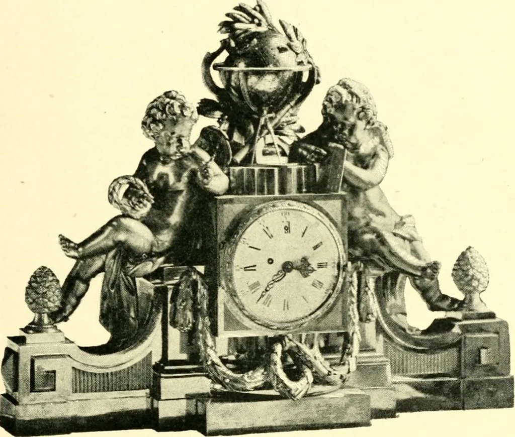 An illustration from Old clocks and watches & their makers, being an historical and descriptive account of the different styles of clocks and watches of the past, in England and abroad, to which is added a list of ten thousand makers, 1904, leaf 440