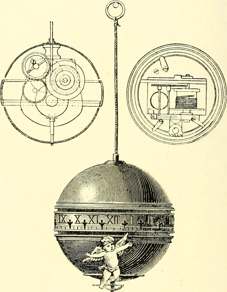 An illustration from Old clocks and watches & their makers, being an historical and descriptive account of the different styles of clocks and watches of the past, in England and abroad, to which is added a list of ten thousand makers, 1904, leaf 445