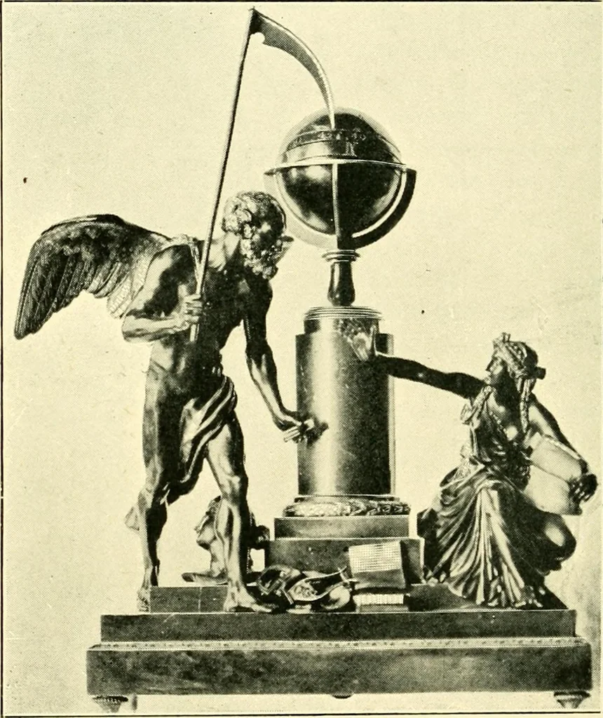 An illustration from Old clocks and watches & their makers, being an historical and descriptive account of the different styles of clocks and watches of the past, in England and abroad, to which is added a list of ten thousand makers, 1904, leaf 449