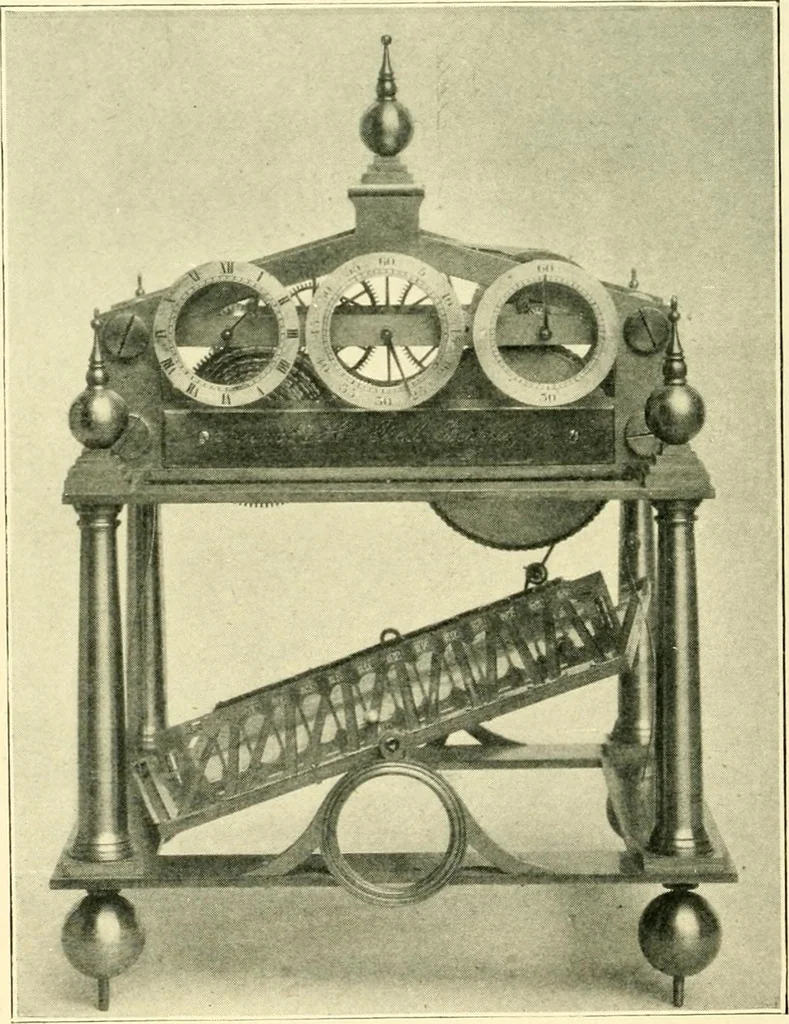 An illustration from Old clocks and watches & their makers, being an historical and descriptive account of the different styles of clocks and watches of the past, in England and abroad, to which is added a list of ten thousand makers, 1904, leaf 457