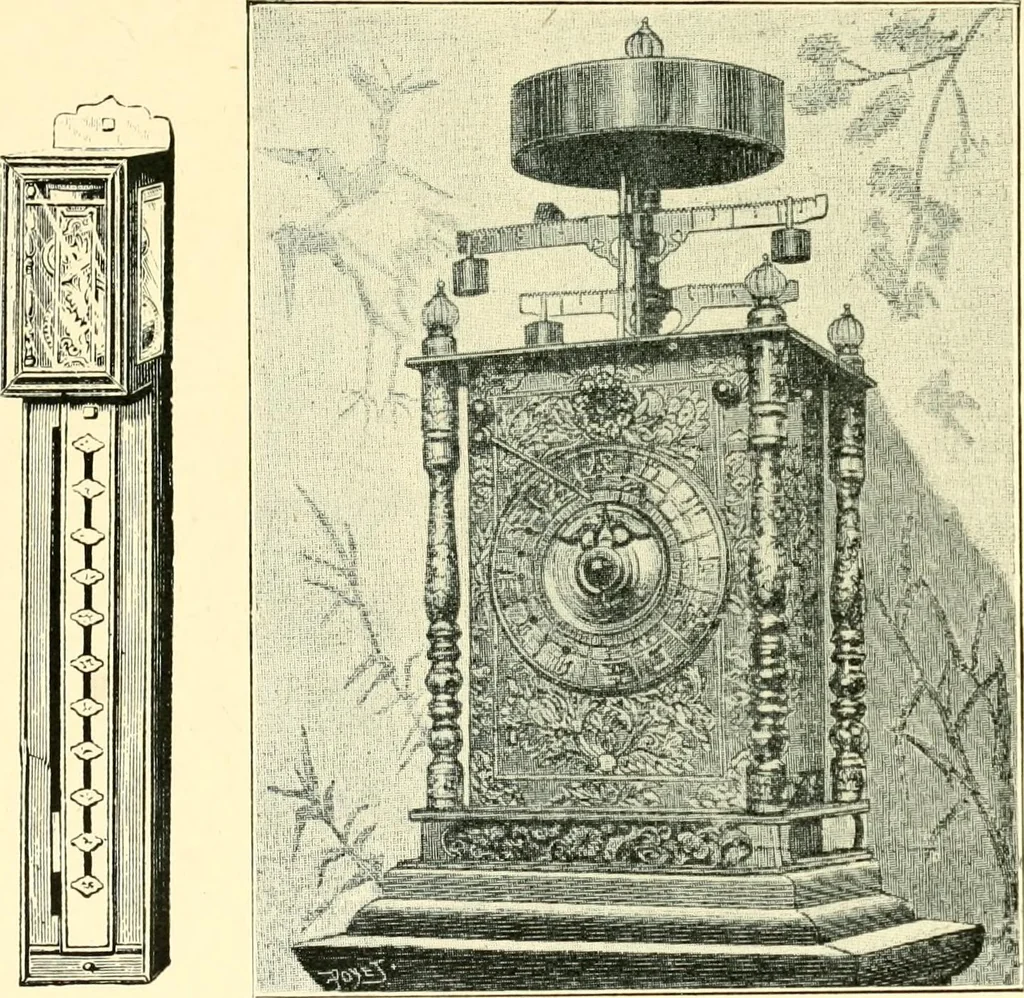 An illustration from Old clocks and watches & their makers, being an historical and descriptive account of the different styles of clocks and watches of the past, in England and abroad, to which is added a list of ten thousand makers, 1904, leaf 458