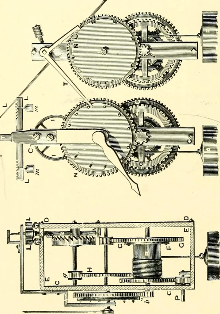 An illustration from Old clocks and watches & their makers, being an historical and descriptive account of the different styles of clocks and watches of the past, in England and abroad, to which is added a list of ten thousand makers, 1904, leaf 47