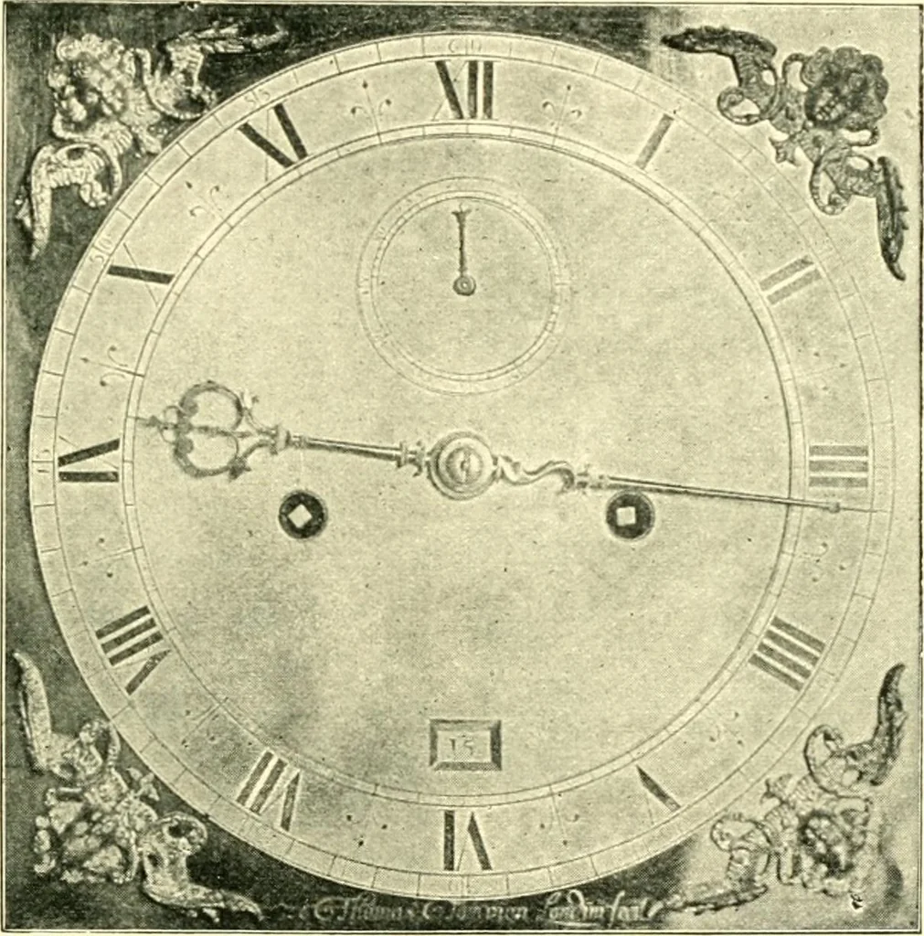 An illustration from Old clocks and watches & their makers, being an historical and descriptive account of the different styles of clocks and watches of the past, in England and abroad, to which is added a list of ten thousand makers, 1904, leaf 476
