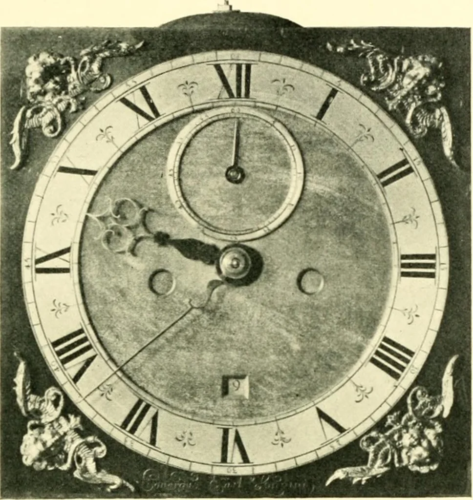 An illustration from Old clocks and watches & their makers, being an historical and descriptive account of the different styles of clocks and watches of the past, in England and abroad, to which is added a list of ten thousand makers, 1904, leaf 482