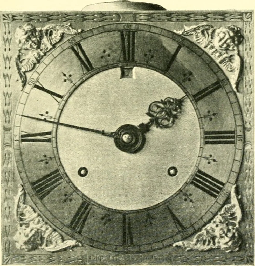 An illustration from Old clocks and watches & their makers, being an historical and descriptive account of the different styles of clocks and watches of the past, in England and abroad, to which is added a list of ten thousand makers, 1904, leaf 482