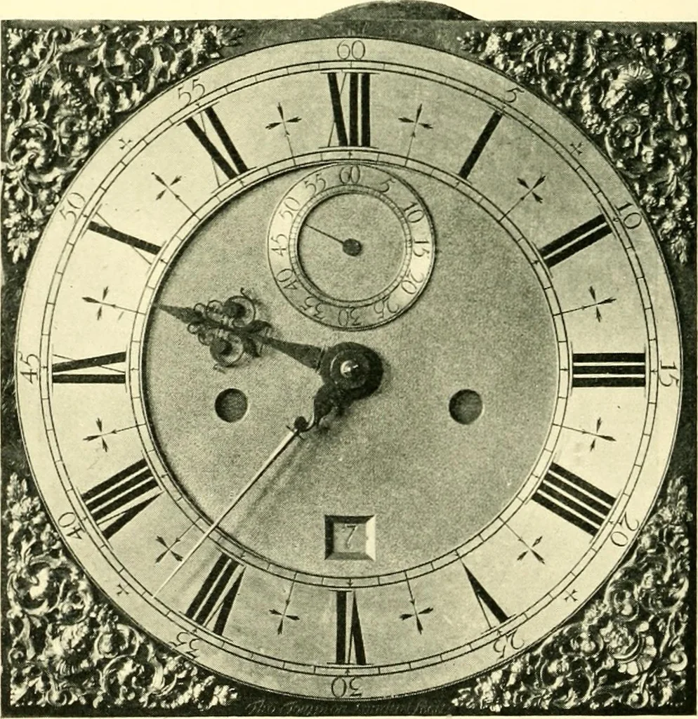 An illustration from Old clocks and watches & their makers, being an historical and descriptive account of the different styles of clocks and watches of the past, in England and abroad, to which is added a list of ten thousand makers, 1904, leaf 483