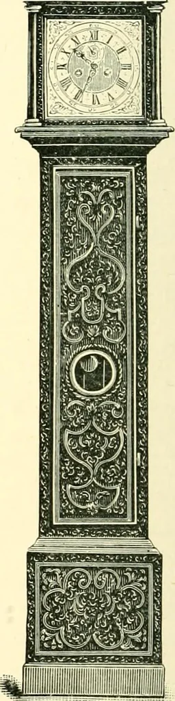 An illustration from Old clocks and watches & their makers, being an historical and descriptive account of the different styles of clocks and watches of the past, in England and abroad, to which is added a list of ten thousand makers, 1904, leaf 497