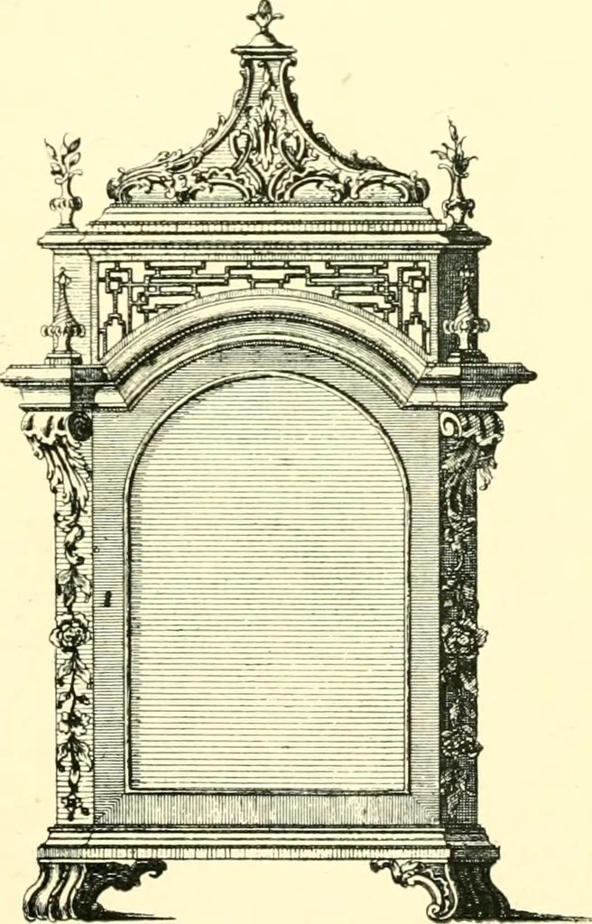 An illustration from Old clocks and watches & their makers, being an historical and descriptive account of the different styles of clocks and watches of the past, in England and abroad, to which is added a list of ten thousand makers, 1904, leaf 508