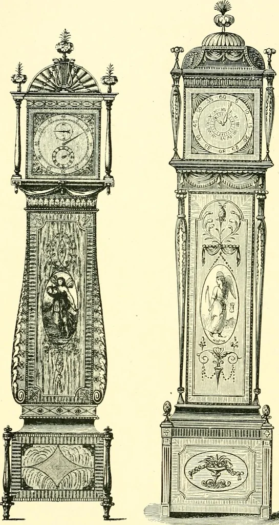 An illustration from Old clocks and watches & their makers, being an historical and descriptive account of the different styles of clocks and watches of the past, in England and abroad, to which is added a list of ten thousand makers, 1904, leaf 511