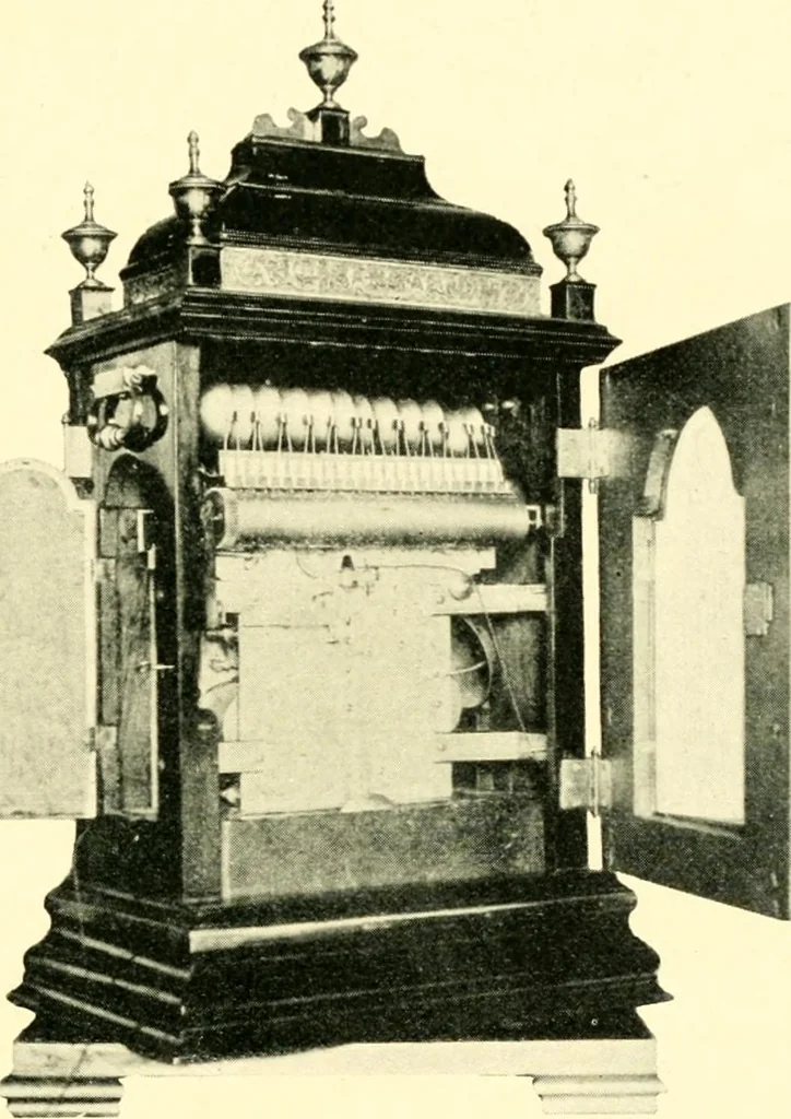 An illustration from Old clocks and watches & their makers, being an historical and descriptive account of the different styles of clocks and watches of the past, in England and abroad, to which is added a list of ten thousand makers, 1904, leaf 524
