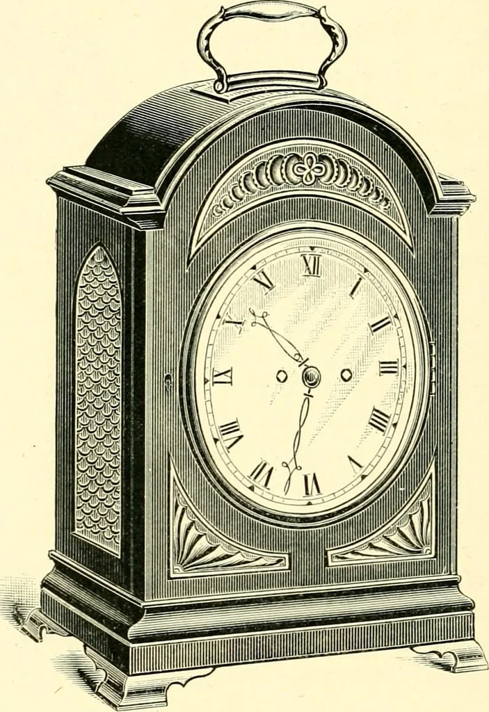 An illustration from Old clocks and watches & their makers, being an historical and descriptive account of the different styles of clocks and watches of the past, in England and abroad, to which is added a list of ten thousand makers, 1904, leaf 527