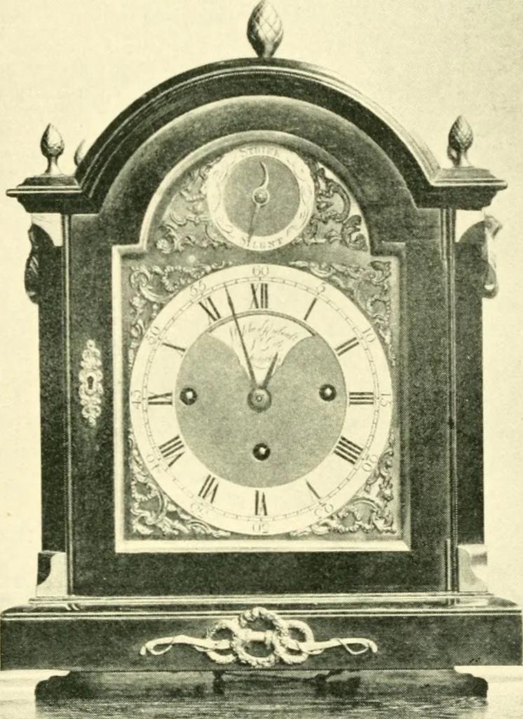 An illustration from Old clocks and watches & their makers, being an historical and descriptive account of the different styles of clocks and watches of the past, in England and abroad, to which is added a list of ten thousand makers, 1904, leaf 528