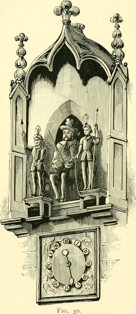 An illustration from Old clocks and watches & their makers, being an historical and descriptive account of the different styles of clocks and watches of the past, in England and abroad, to which is added a list of ten thousand makers, 1904, leaf 53
