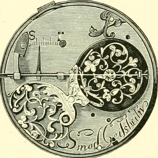 An illustration from Old clocks and watches & their makers, being an historical and descriptive account of the different styles of clocks and watches of the past, in England and abroad, to which is added a list of ten thousand makers, 1904, leaf 539