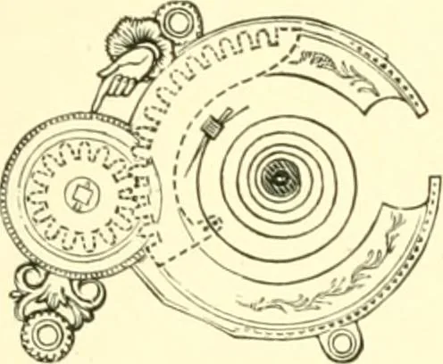An illustration from Old clocks and watches & their makers, being an historical and descriptive account of the different styles of clocks and watches of the past, in England and abroad, to which is added a list of ten thousand makers, 1904, leaf 540