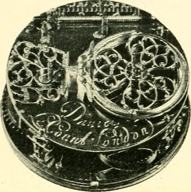 An illustration from Old clocks and watches & their makers, being an historical and descriptive account of the different styles of clocks and watches of the past, in England and abroad, to which is added a list of ten thousand makers, 1904, leaf 541