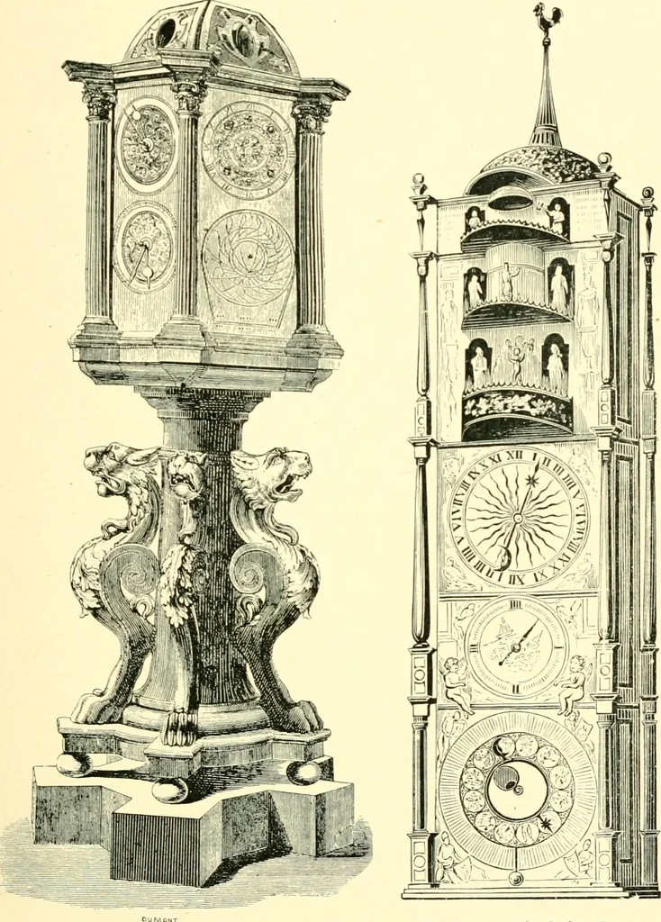 An illustration from Old clocks and watches & their makers, being an historical and descriptive account of the different styles of clocks and watches of the past, in England and abroad, to which is added a list of ten thousand makers, 1904, leaf 70