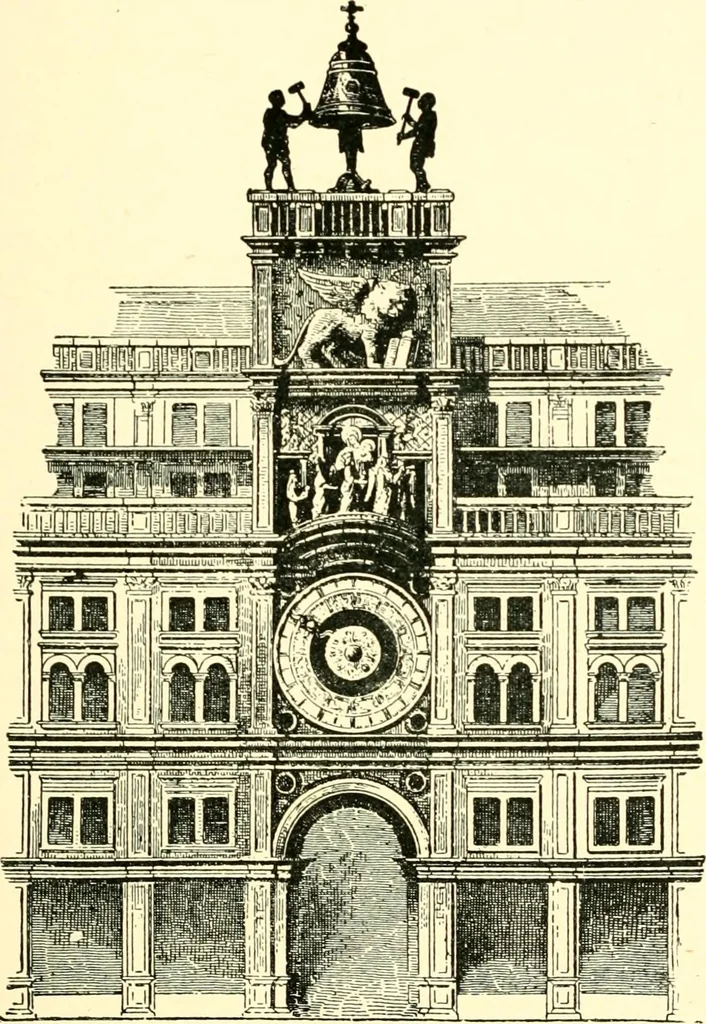 An illustration from Old clocks and watches & their makers, being an historical and descriptive account of the different styles of clocks and watches of the past, in England and abroad, to which is added a list of ten thousand makers, 1904, leaf 74