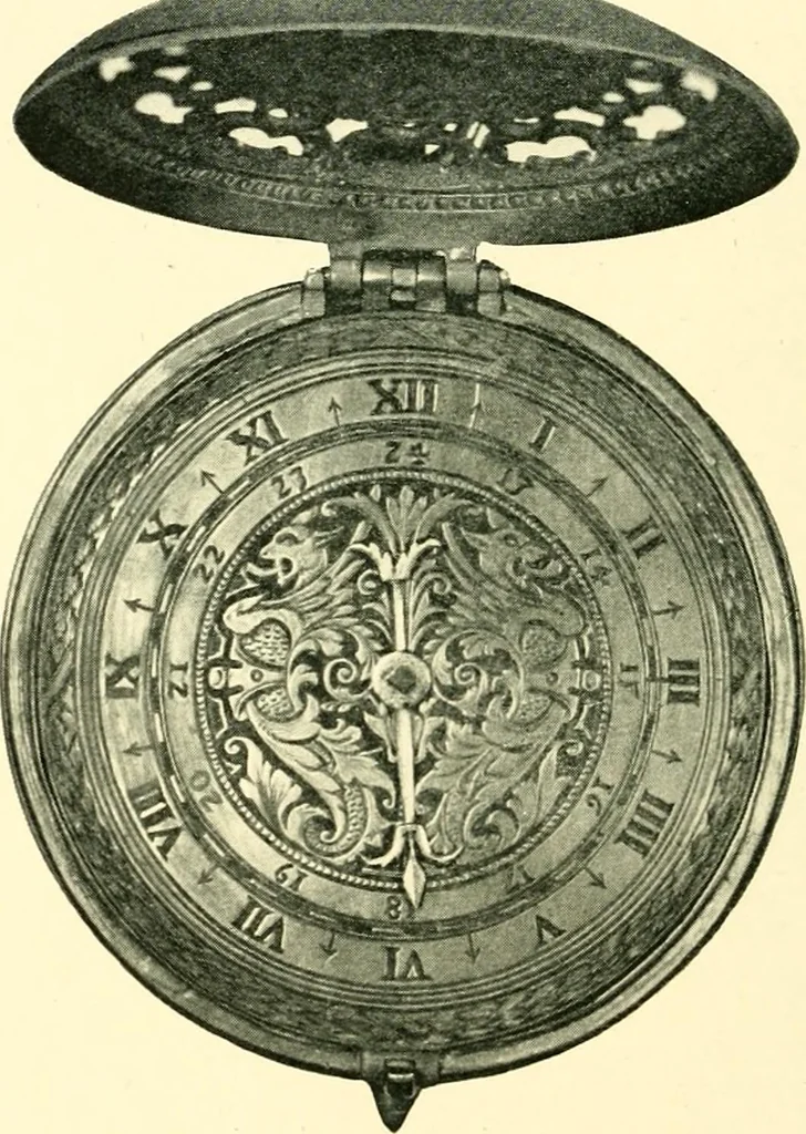 An illustration from Old clocks and watches & their makers, being an historical and descriptive account of the different styles of clocks and watches of the past, in England and abroad, to which is added a list of ten thousand makers, 1904, leaf 79