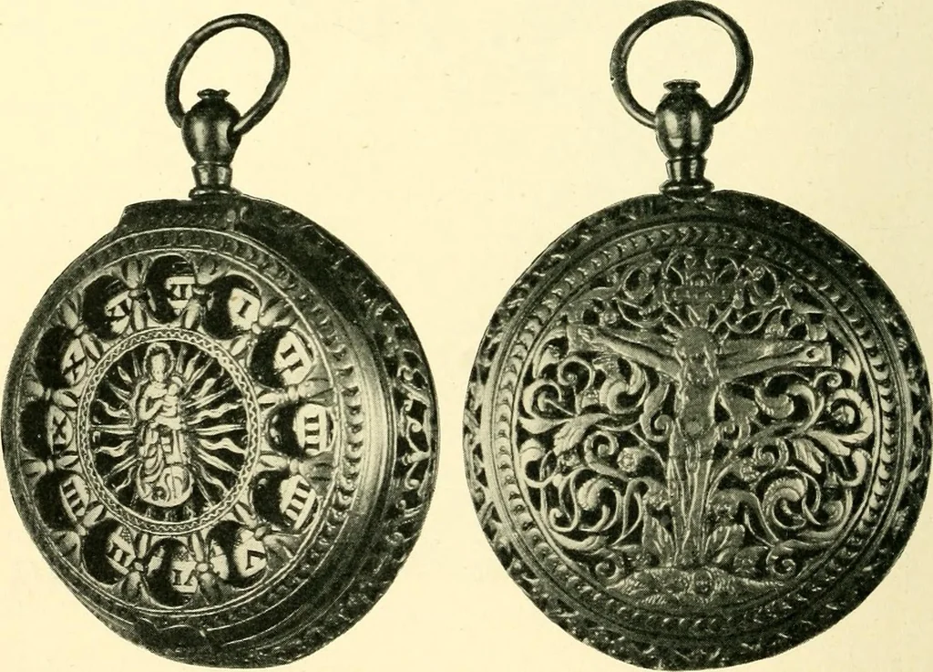 An illustration from Old clocks and watches & their makers, being an historical and descriptive account of the different styles of clocks and watches of the past, in England and abroad, to which is added a list of ten thousand makers, 1904, leaf 81