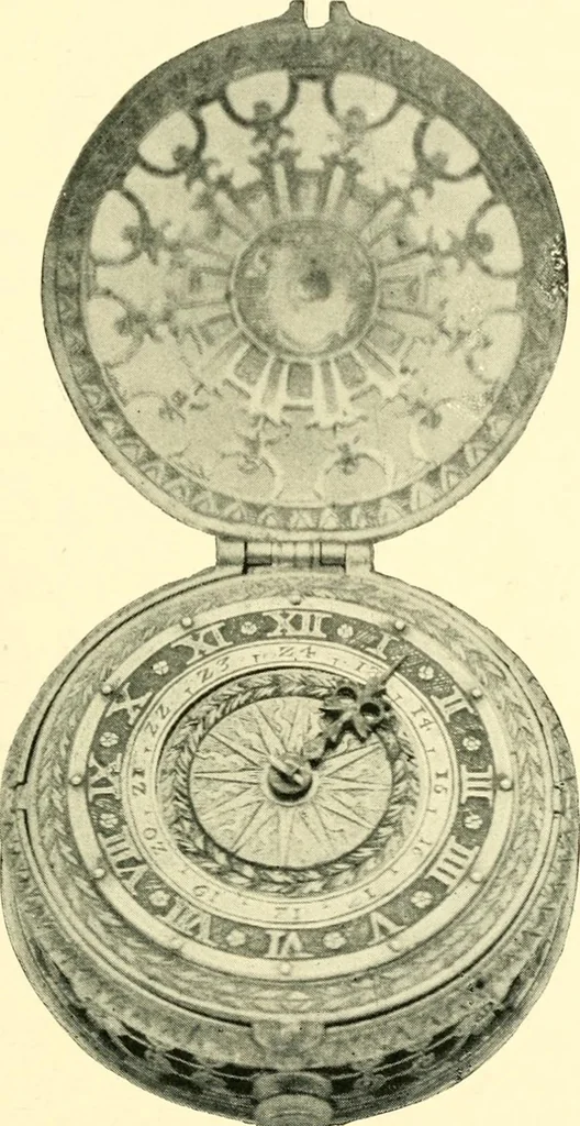 An illustration from Old clocks and watches & their makers, being an historical and descriptive account of the different styles of clocks and watches of the past, in England and abroad, to which is added a list of ten thousand makers, 1904, leaf 86
