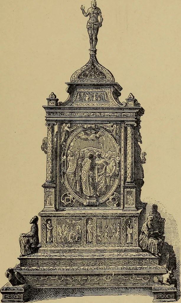 An illustration from Old clocks and watches & their makers : being an historical and descriptive account of the different styles of clocks and watches of the past, in England and abroad, to which is added a list of nearly twelve thousand makers, 1922, leaf 102