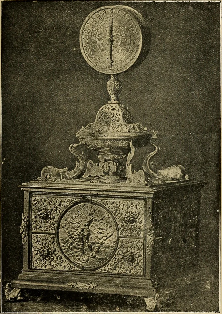 An illustration from Old clocks and watches & their makers : being an historical and descriptive account of the different styles of clocks and watches of the past, in England and abroad, to which is added a list of nearly twelve thousand makers, 1922, leaf 104