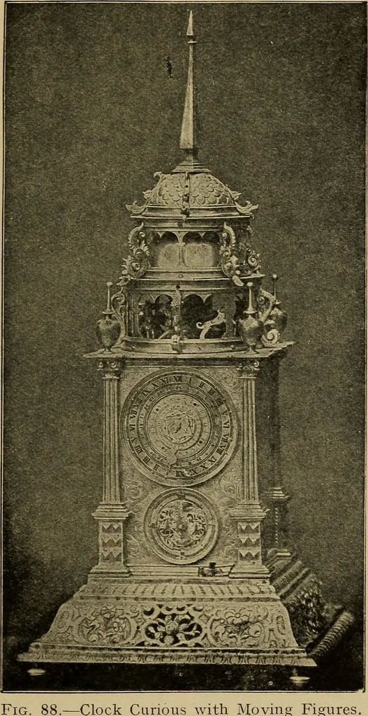 An illustration from Old clocks and watches & their makers : being an historical and descriptive account of the different styles of clocks and watches of the past, in England and abroad, to which is added a list of nearly twelve thousand makers, 1922, leaf 106