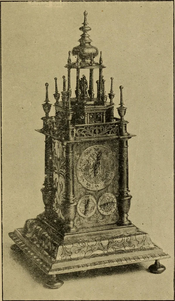 An illustration from Old clocks and watches & their makers : being an historical and descriptive account of the different styles of clocks and watches of the past, in England and abroad, to which is added a list of nearly twelve thousand makers, 1922, leaf 108